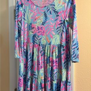 Lilly Pulitzer Pink and Blue Floral Dress regular 128